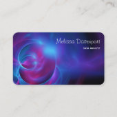 ブルーバイオレットとピンクの宇宙フラクタル渦巻形の 名刺 (正面)