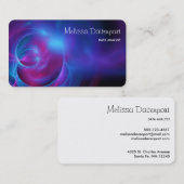 ブルーバイオレットとピンクの宇宙フラクタル渦巻形の 名刺 (正面/裏面)