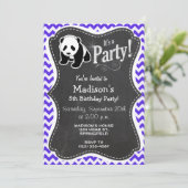 ブルーバイオレットのチェロキー柄; パンダ 招待状 (スタンド正面)