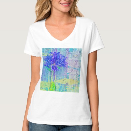 ブルーバイオレットの花 Tシャツ (正面)