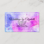 ブルーバイオレットウォーターカラーモノグラムレタープロフェッショナル 名刺 (裏面)