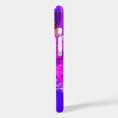 ブルーバイオレットカラフルテクスグランジチャ Case-Mate iPhoneケース (裏面 / 左)