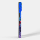 ブルーバイオレットカラフルテクスグランジチャ Case-Mate iPhoneケース (裏面 / 右)