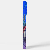 ブルーバイオレットカラフルテクスグランジチャ Case-Mate iPhoneケース (裏面 / 右)