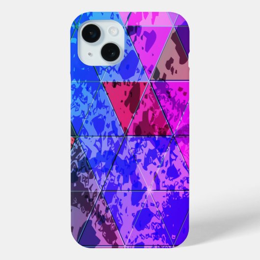 ブルーバイオレットカラフルテクスグランジチャ Case-Mate iPhoneケース (裏面)