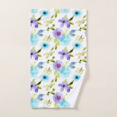 ブルーバイオレットカラーフローラバスタオルセット バスタオルセット (ハンドタオル)