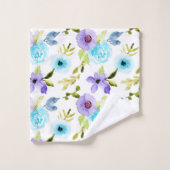 ブルーバイオレットカラーフローラバスタオルセット バスタオルセット (ウォッシュタオル)