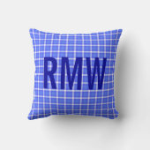 ブルーバイオレットギンガムパターン クッション (裏面)