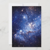 ブルーバイオレットグラデーションコズミックフォトミンス誕生日 招待状 (裏面)