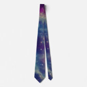 ブルーバイオレットティール(緑がかった色)宇宙星雲ミルキーウェイ ネクタイ (正面)