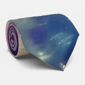 ブルーバイオレットティール（緑がかった色）宇宙星雲ミルキーウェイ ネクタイ (ロール)