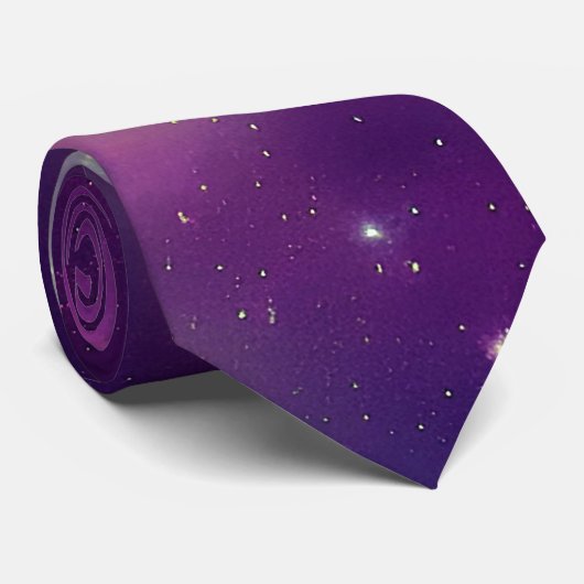 ブルーバイオレットティール(緑がかった色)宇宙星雲ミルキーウェイ ネクタイ (ロール)