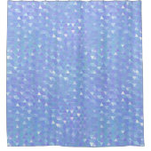 ブルーバイオレットトレンディー三角形ジオメトリ シャワーカーテン (正面)