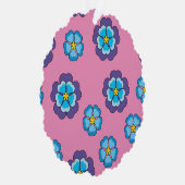 ブルーバイオレットピンクの花柄 オーナメントカード (右)