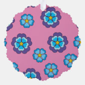 ブルーバイオレットピンクの花柄 オーナメントカード (裏面)