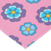 ブルーバイオレットピンクの花柄 テーブルクロス (アングル)