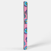 ブルーバイオレットピンクの花柄 SAMSUNG GALAXYケース (右側面)