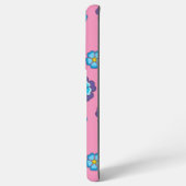 ブルーバイオレットピンクの花柄 SAMSUNG GALAXYケース (左側面)