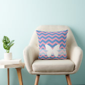 ブルーバイオレットフロステッドオーキッドチャブロンと蝶 クッション (椅子)