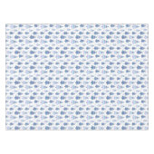 ブルーバイオレットモダンクリスマスツリーパターン テーブルクロス (正面(横))