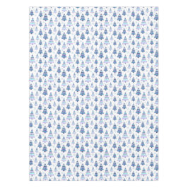 ブルーバイオレットモダンクリスマスツリーパターン テーブルクロス