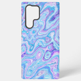 ブルーバイオレットラベンダーカラフル抽象芸術マーブル文字 SAMSUNG GALAXY S22 ULTRAケース