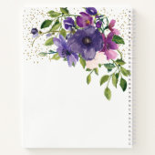 ブルーバイオレットワイルドバラブライダルシャワーゲストブック ノートブック (裏面)