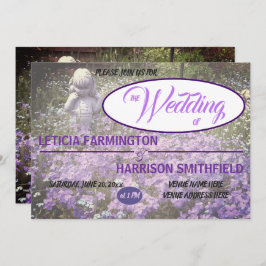 ブルーバイオレット忘れフロックス・メノーの女の子の像 招待状