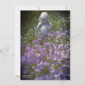 ブルーバイオレット忘れフロックス・メノーの女の子の像 招待状 (裏面)