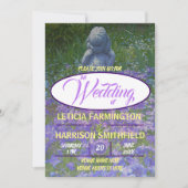 ブルーバイオレット忘れフロックス・メノーの女の子の像 招待状 (正面)