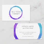 ブルーバイオレット水の色の色彩の鮮やか円ロゴ 名刺 (正面/裏面)