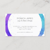 ブルーバイオレット水の色の色彩の鮮やか円ロゴ 名刺 (裏面)