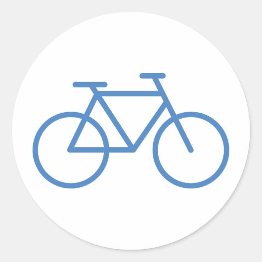 ブルーバイクアイコン自転車サイクル ラウンドシール (正面)