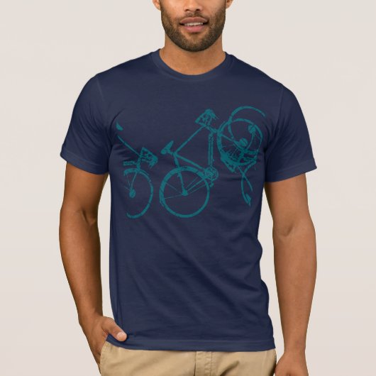 ブルーバイククールサイクリングインスパイア Tシャツ (正面)