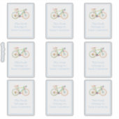 ブルーバイク付きガウルディアンバイ縁ど蔵書票 シール (正面)