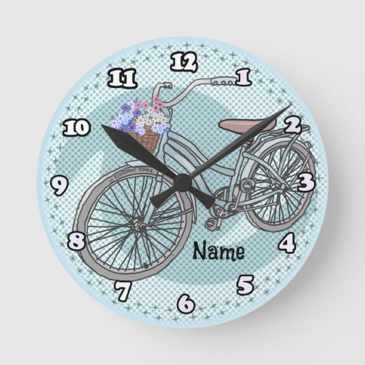 ブルーバイク時計 ラウンド壁時計 (正面)