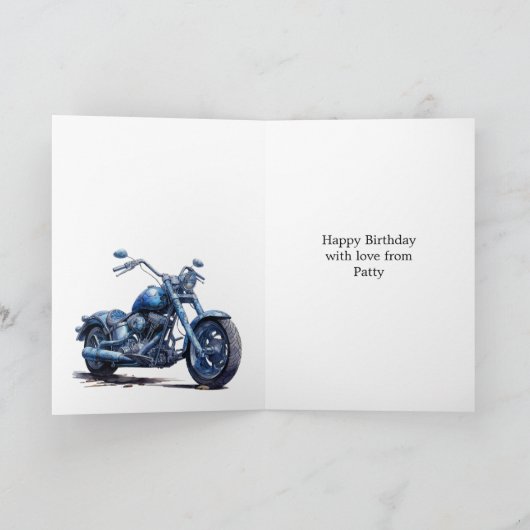 ブルーバイク誕生日 カード (内部)