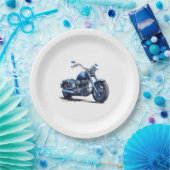 ブルーバイク誕生日 ペーパープレート (パーティー)