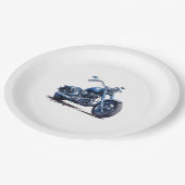 ブルーバイク誕生日 ペーパープレート (アングル)