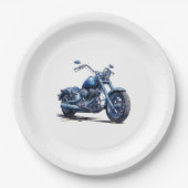 ブルーバイク誕生日 ペーパープレート (正面)