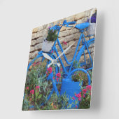 ブルーバイク。 スクエア壁時計 (傾斜)