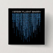 ブルーバイナリコード 缶バッジ (正面)