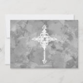 ブルーバイブル聖句クロス男の赤ちゃん写真誕生 案内状 (裏面)