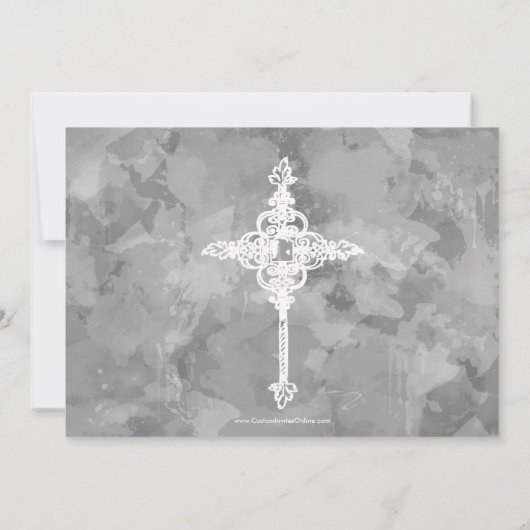 ブルーバイブル聖句クロス男の赤ちゃん写真誕生 案内状 (裏面)