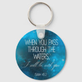 ブルーバイブル聖句ラウンドブルーキーチェーン キーホルダー (裏面)