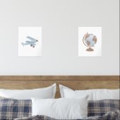 ブルーバイプレーンアンドグローブトラベル子供部屋デコール (寝室)