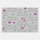 ブルーバイリンガルラッピング紙ハッピーバースデー ラッピングペーパーシート (正面3)