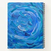 ブルーバイ抽象芸術パーソナライズされたノート ノートブック (裏面)