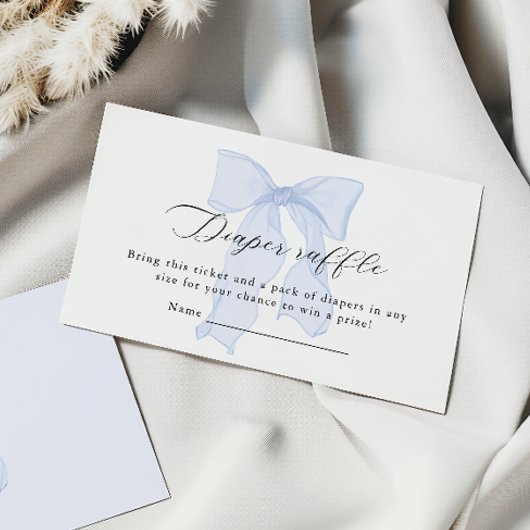 ブルーバウ赤ちゃんシャワーおむつラッフル エンクロージャーカード