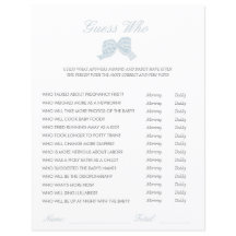 ブルーバウ赤ちゃんシャワー推測誰がゲーム